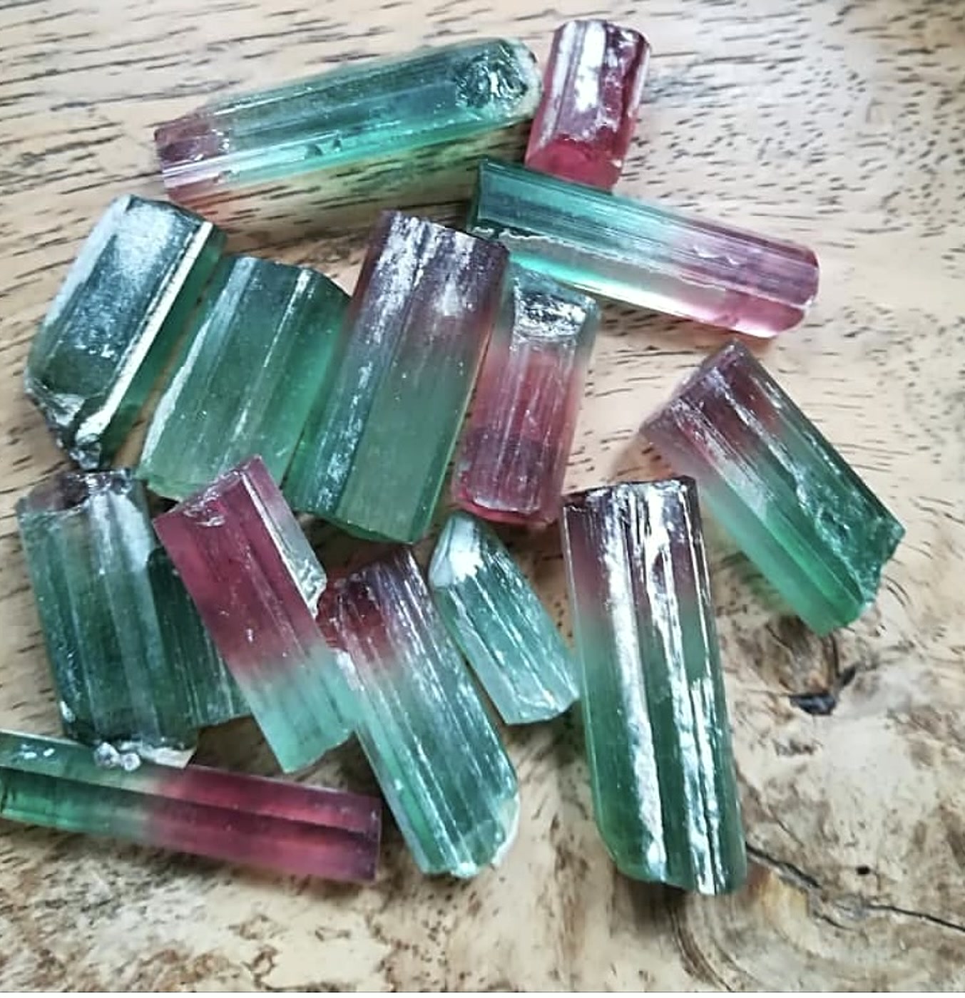 Bi-colour rough, from our stock
