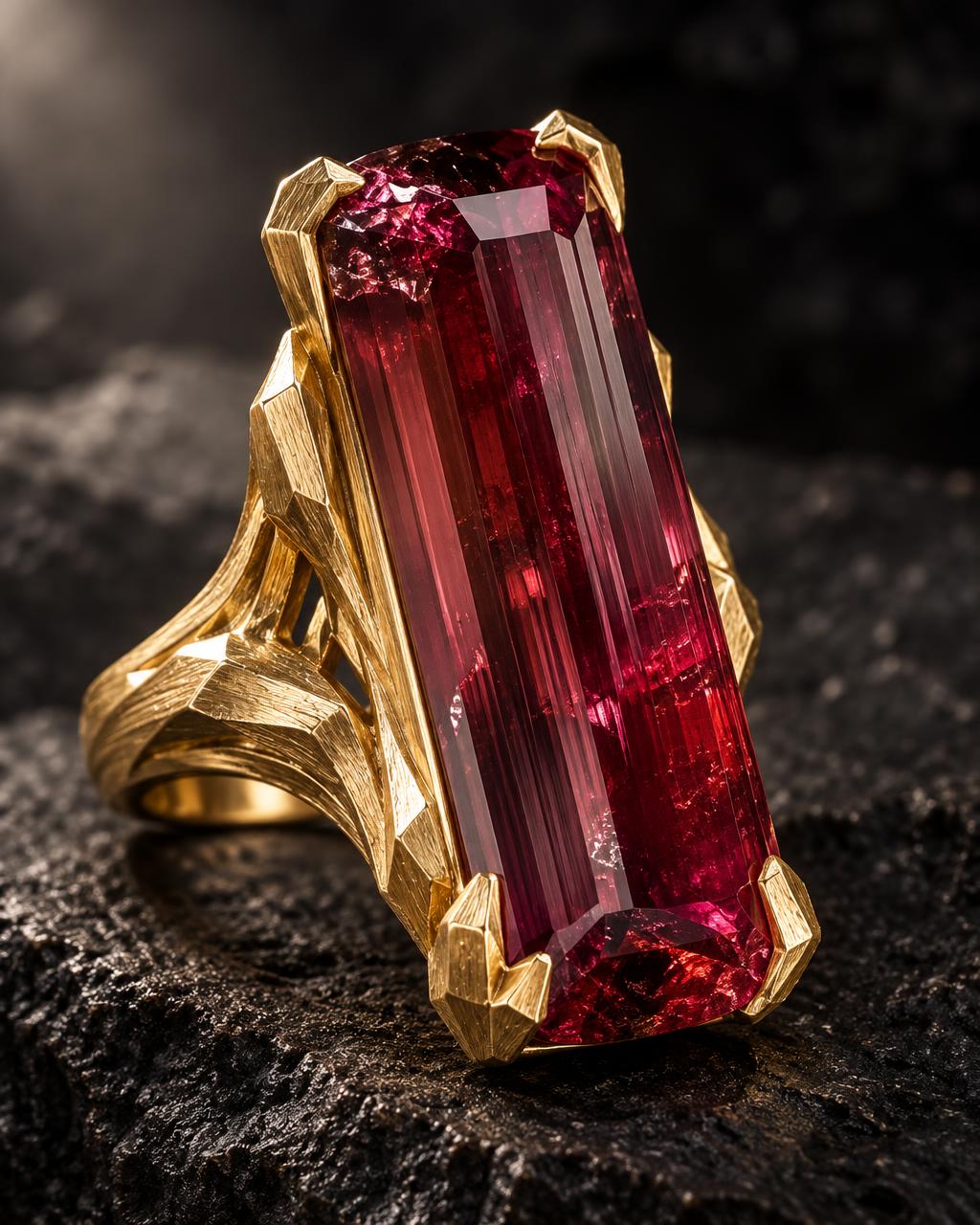 Sculptural gold cocktail ring